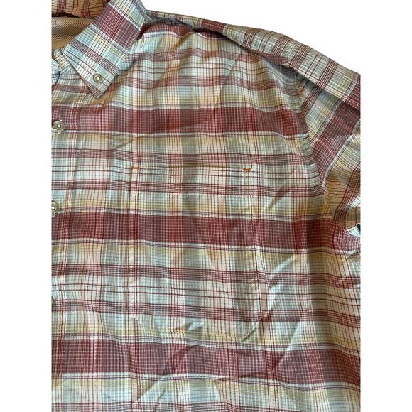 Red White Plaid Long Sleeve Button Down Shirt Men's Size XXL - Picture 3 of 7